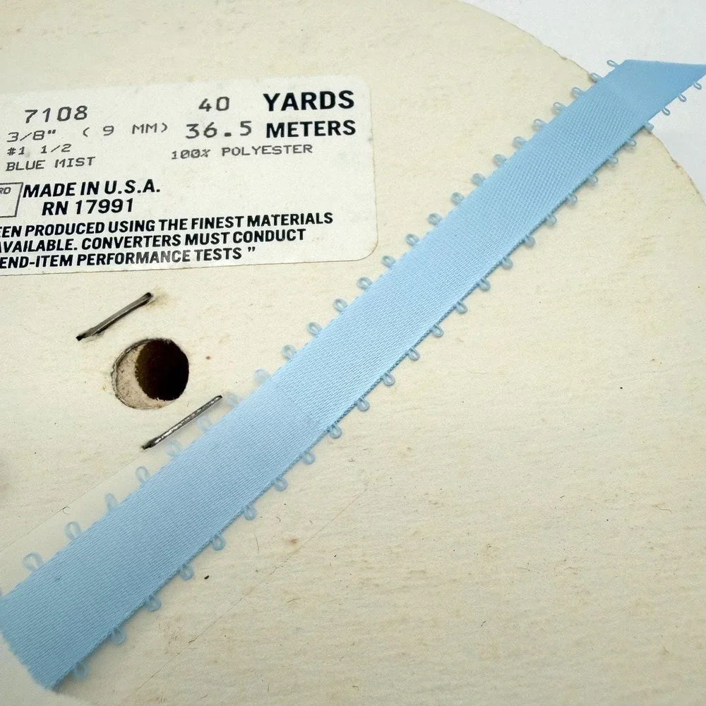 Vintage Blue Mist Picot Edge Ribbon Trim Roll 3/8